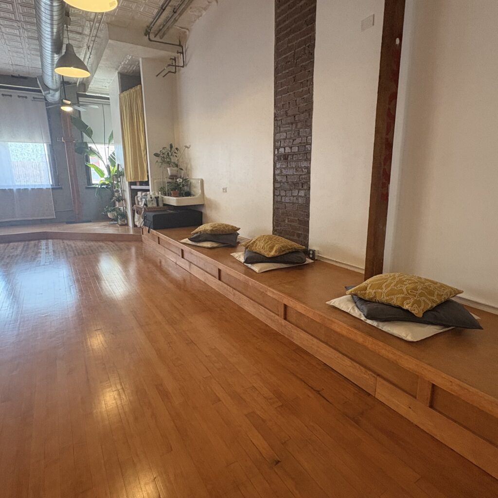 beautiful hardwood benches provide plenty of seating in our Downtown Los Angeles creative studio and event space