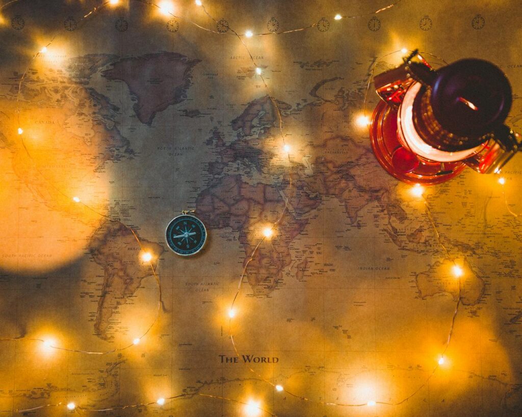 map and compass help us explore - come adventure with us!